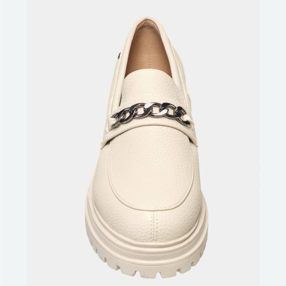 French Connection Cream Loafers beige vegan leather new - Picture 3 of 8